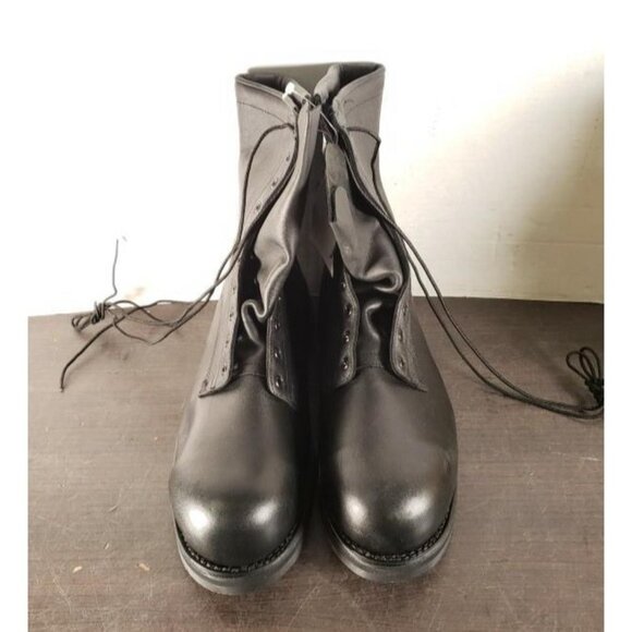 Vtg Addison Shoe Co Black Safety Work Boots Men's Sz 14R NWT Punk Grunge Police - Picture 8 of 12